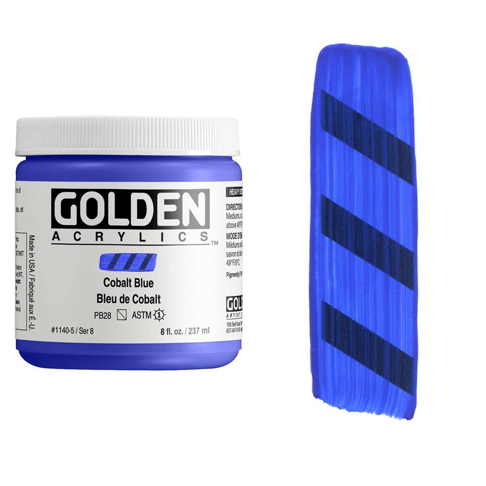 Golden Acrylics Heavy Body 8oz Cobalt Blue