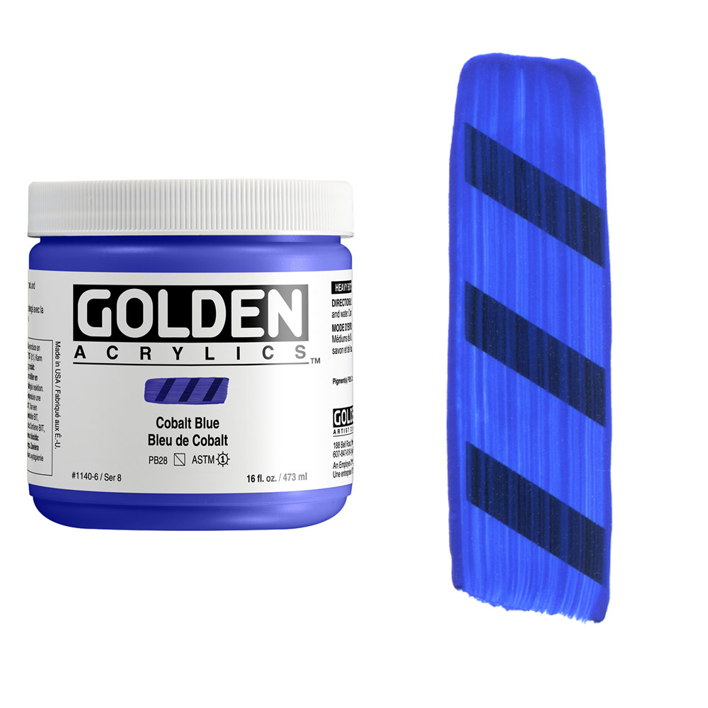 Golden Acrylics Heavy Body 16oz Cobalt Blue