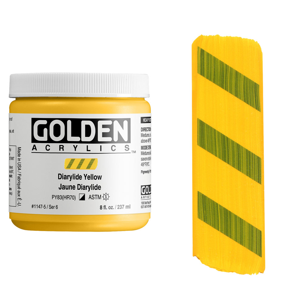 Golden Acrylics Heavy Body 8oz Diarylide Yellow