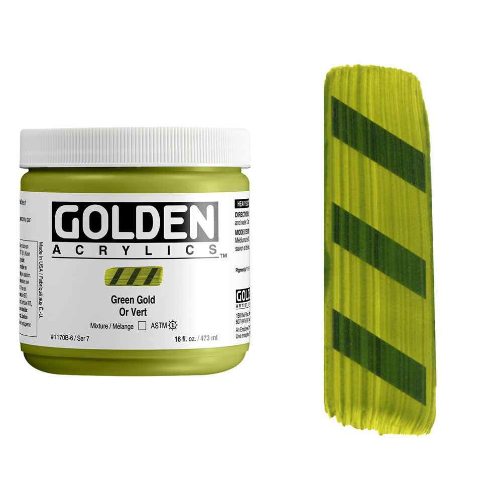 Golden Acrylics Heavy Body 16oz Green Gold