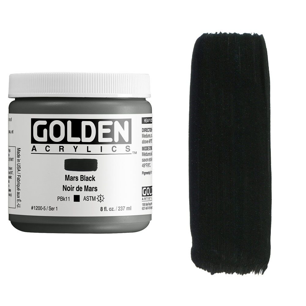 Golden Acrylics Heavy Body 8oz Mars Black