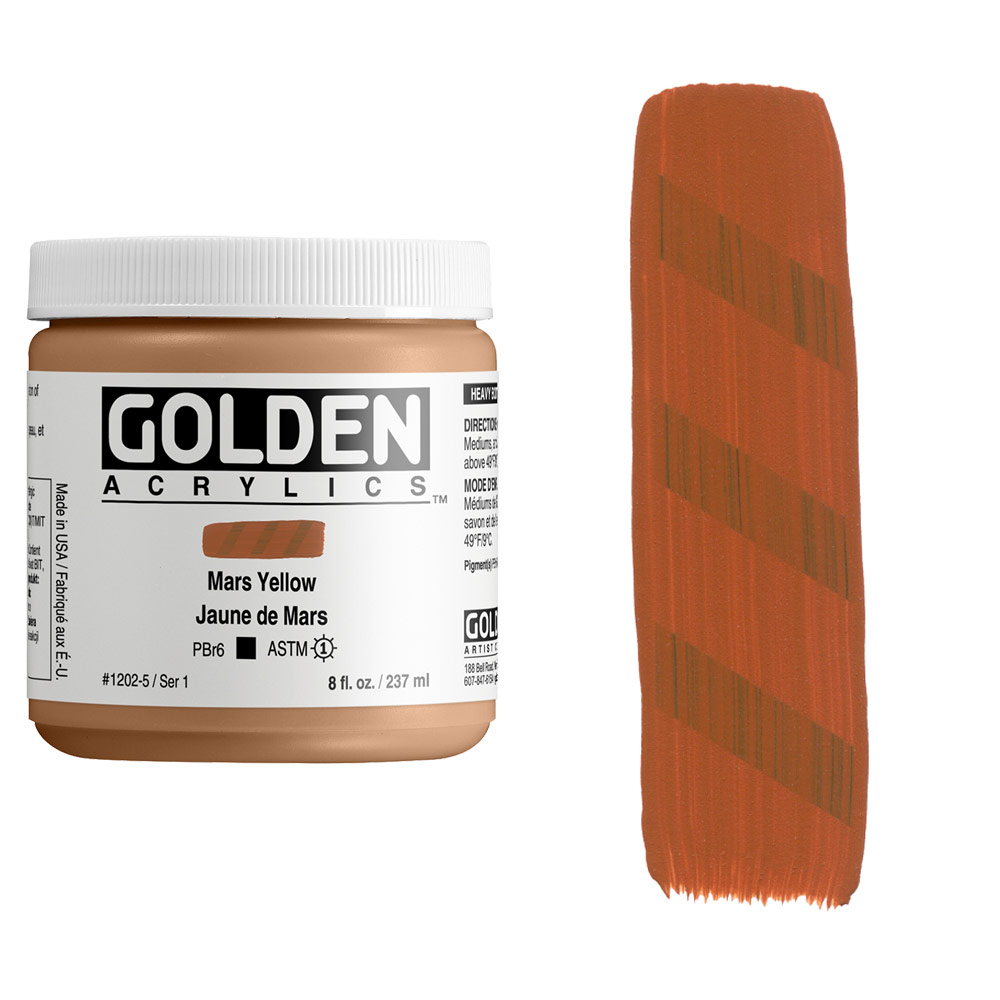 Golden Acrylics Heavy Body 8oz Mars Yellow