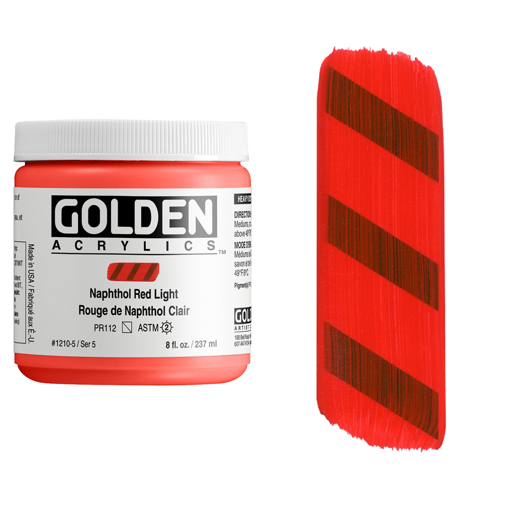 Golden Acrylics Heavy Body 8oz Naphthol Red Light