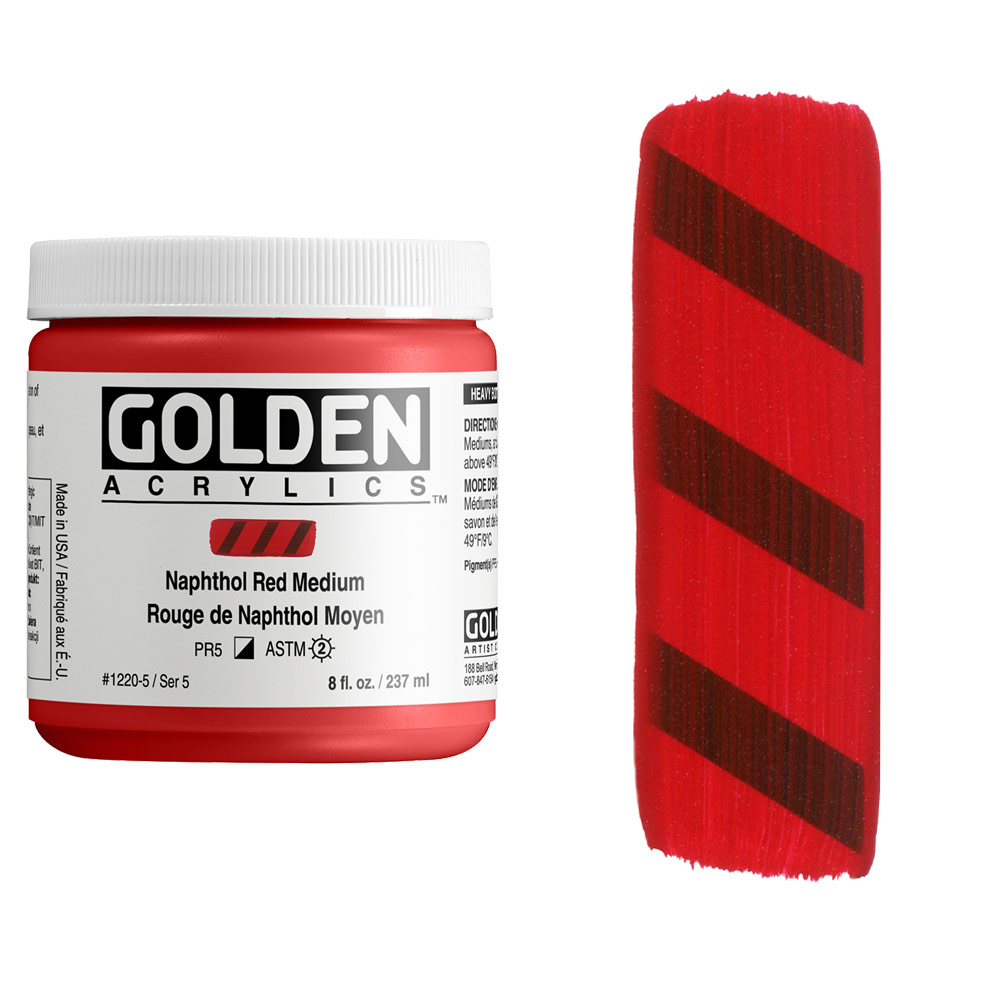Golden Acrylics Heavy Body 8oz Naphthol Red Medium