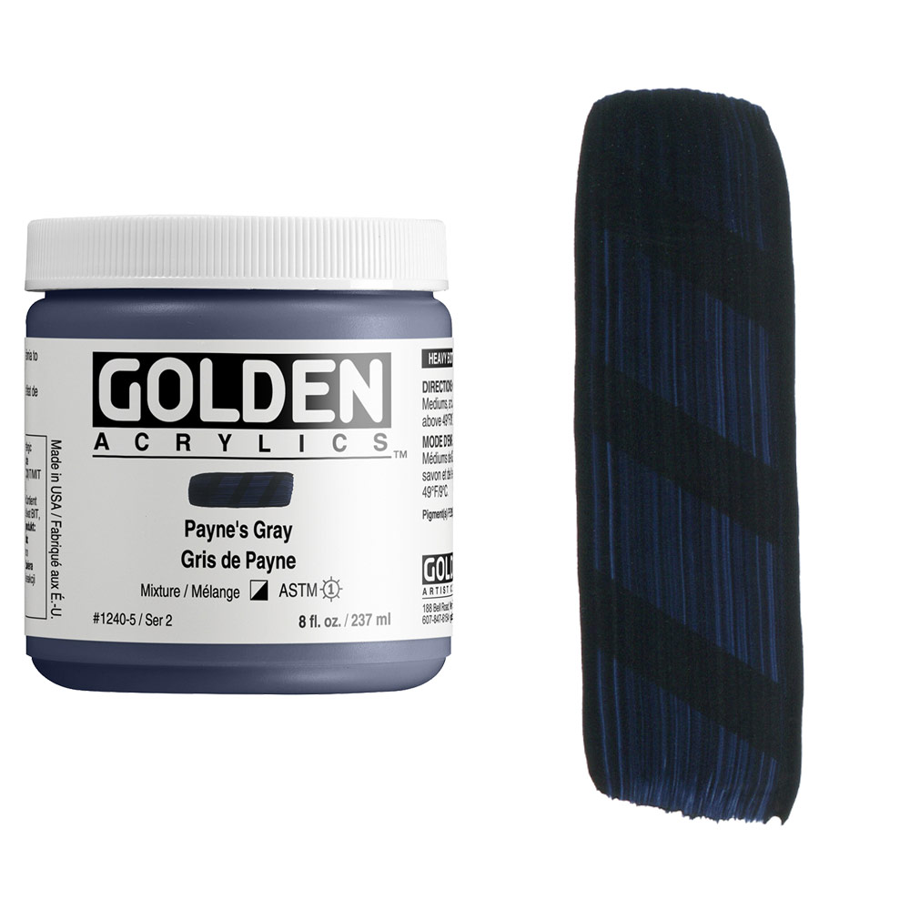 Golden Acrylics Heavy Body 8oz Payne's Gray