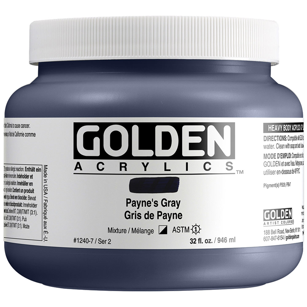 Golden Acrylics Heavy Body 32oz Payne's Gray
