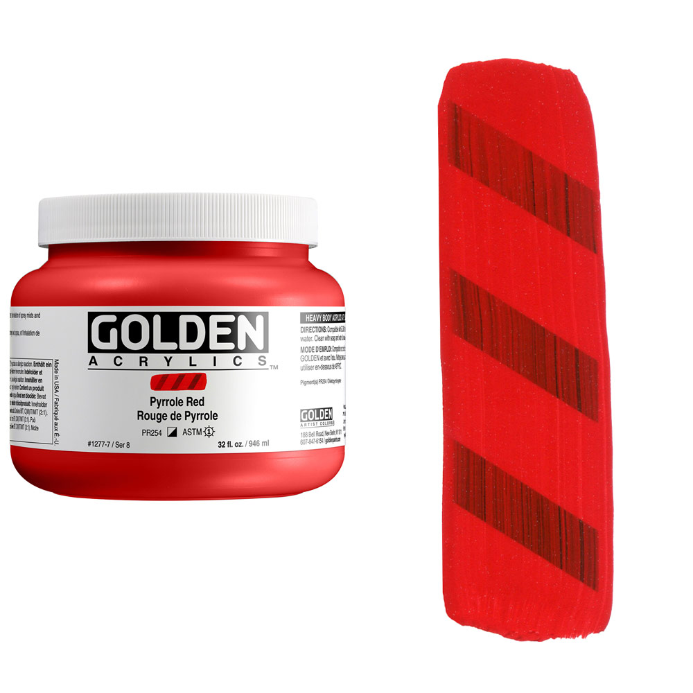 Golden Acrylics Heavy Body 32oz Pyrrole Red