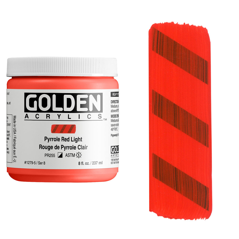 Golden Acrylics Heavy Body 8oz Pyrrole Red Light
