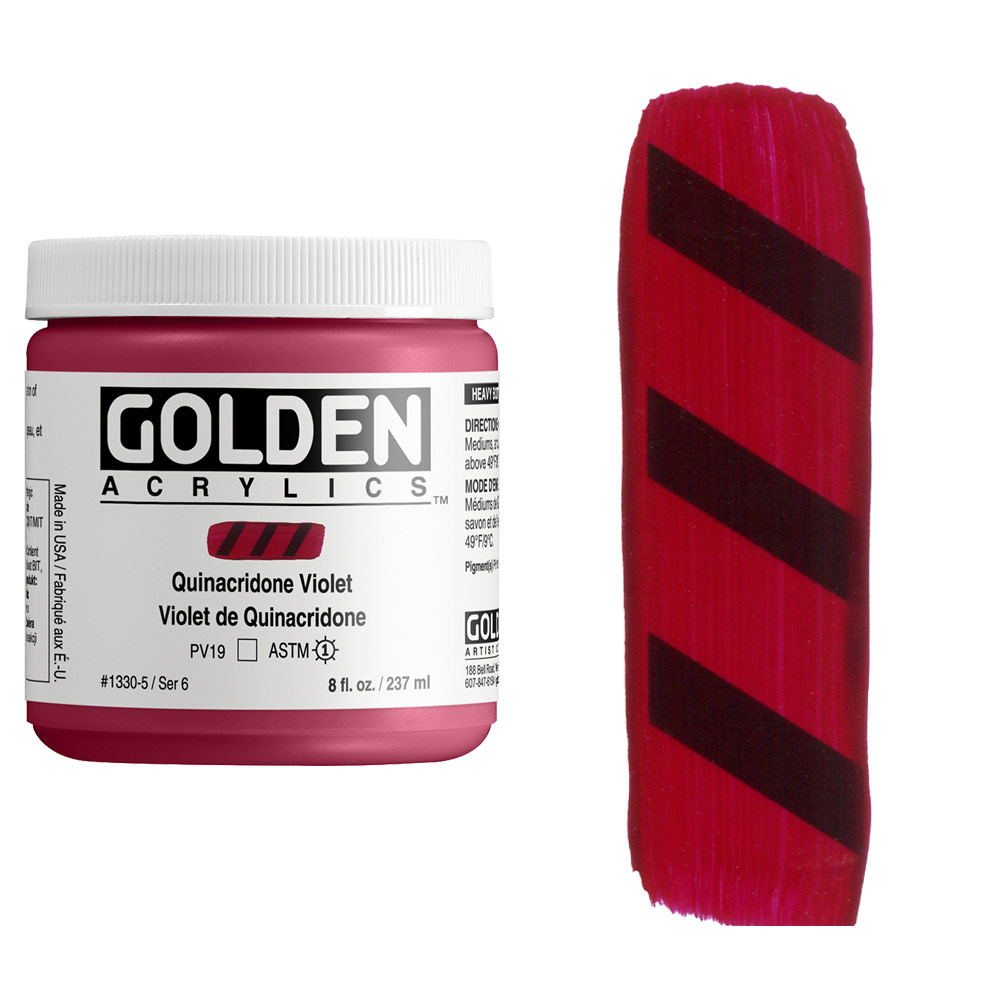 Golden Acrylics Heavy Body 8oz Quinacridone Violet