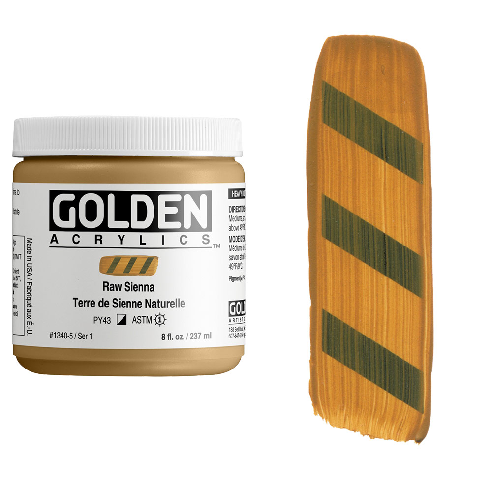 Golden Acrylics Heavy Body 8oz Raw Sienna