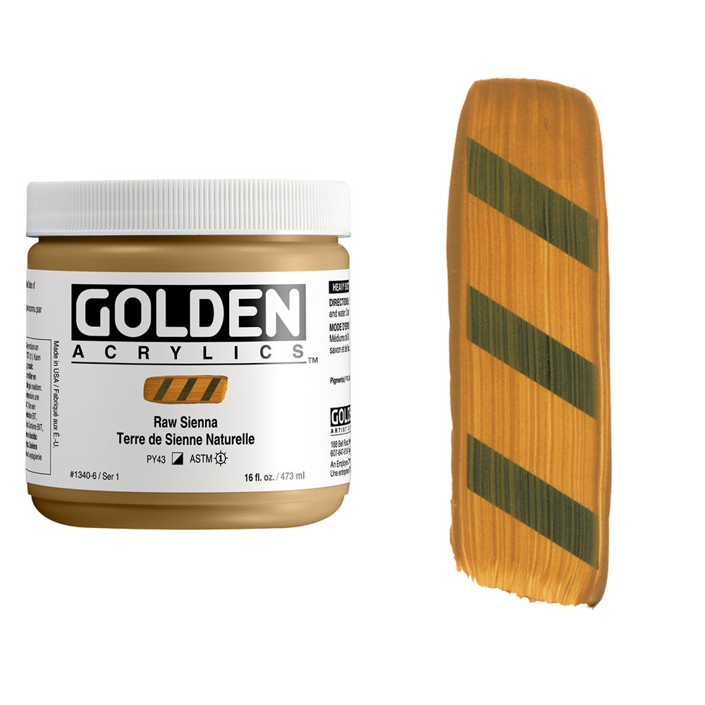 Golden Acrylics Heavy Body 16oz Raw Sienna