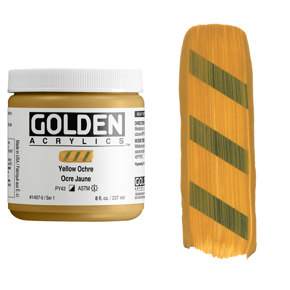 Golden Acrylics Heavy Body 8oz Yellow Ochre
