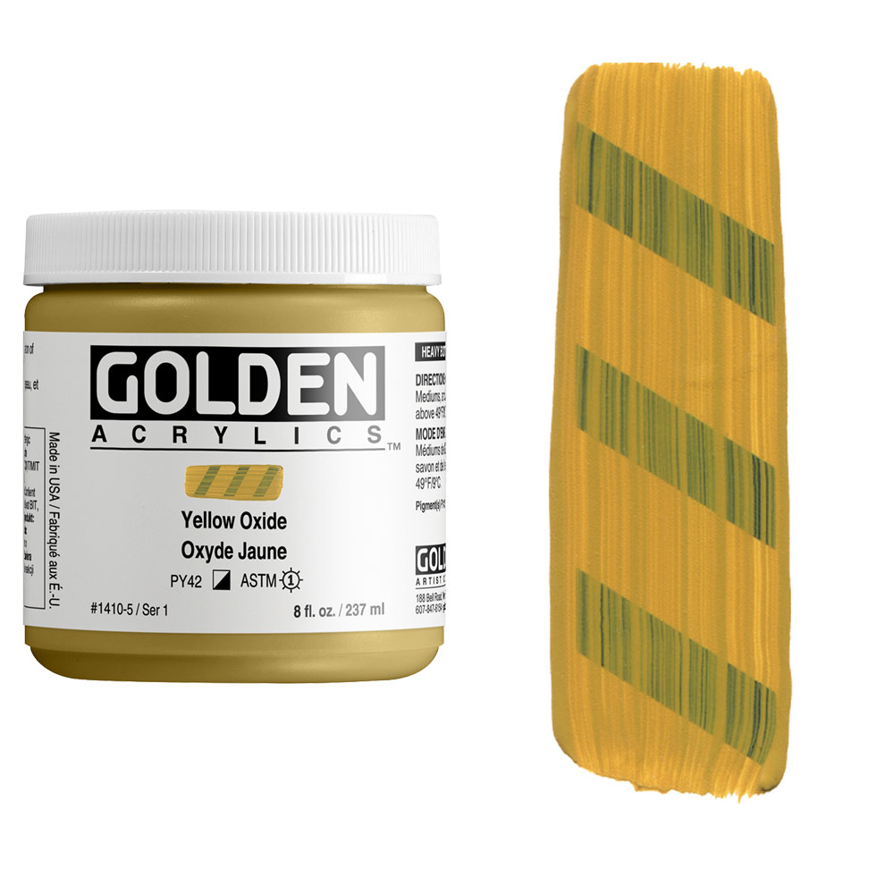 Golden Acrylics Heavy Body 8oz Yellow Oxide