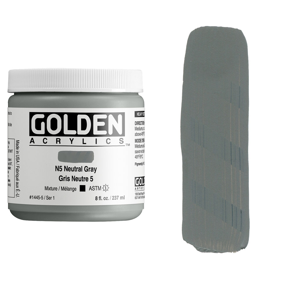 Golden Acrylic High Flow 1oz N8 Neutral Grey