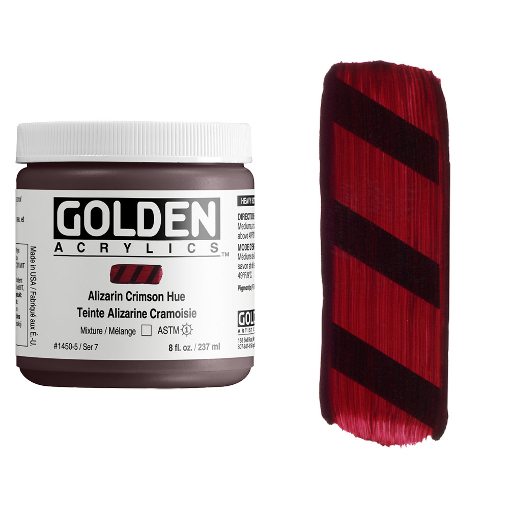 Golden Acrylics Heavy Body 8oz Alizarin Crimson Hue