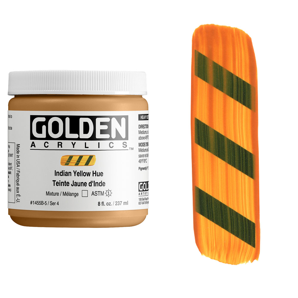 Golden Acrylics Heavy Body 8oz India Yellow Hue