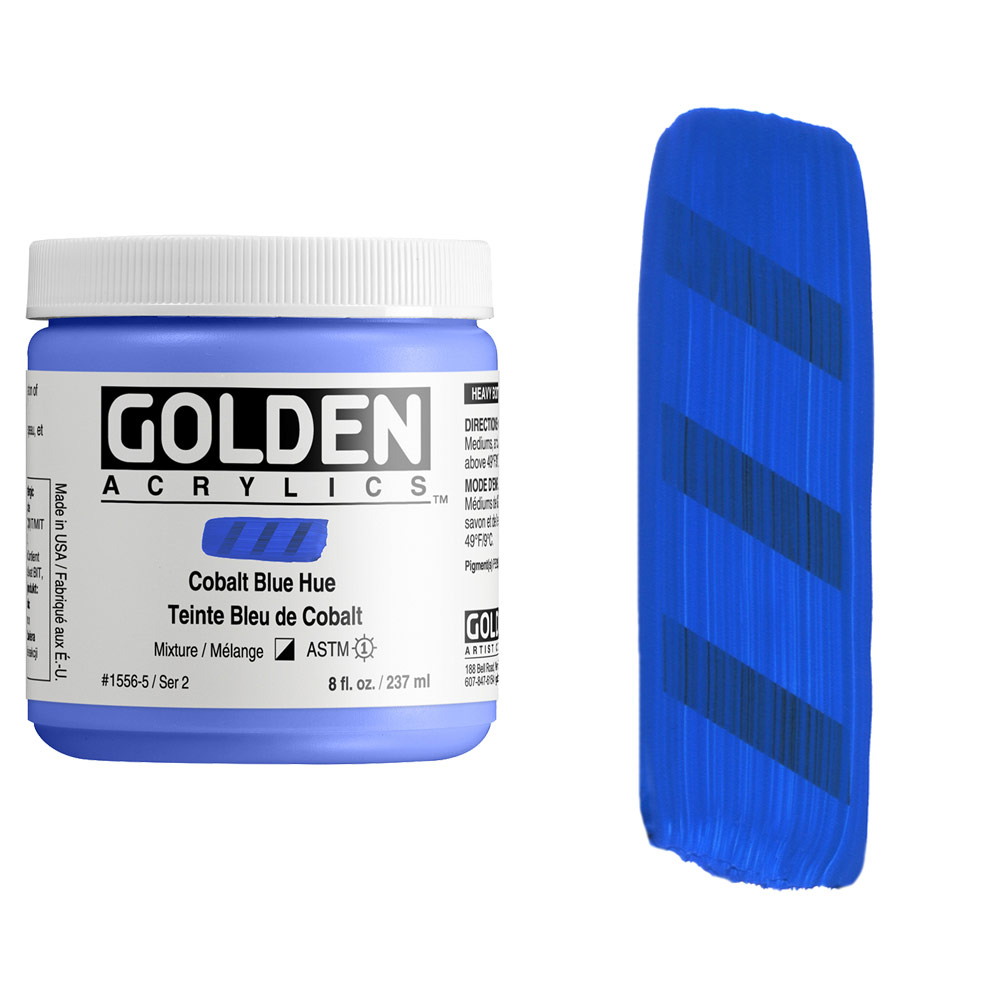 Golden Acrylics Heavy Body 8oz Cobalt Blue Hue