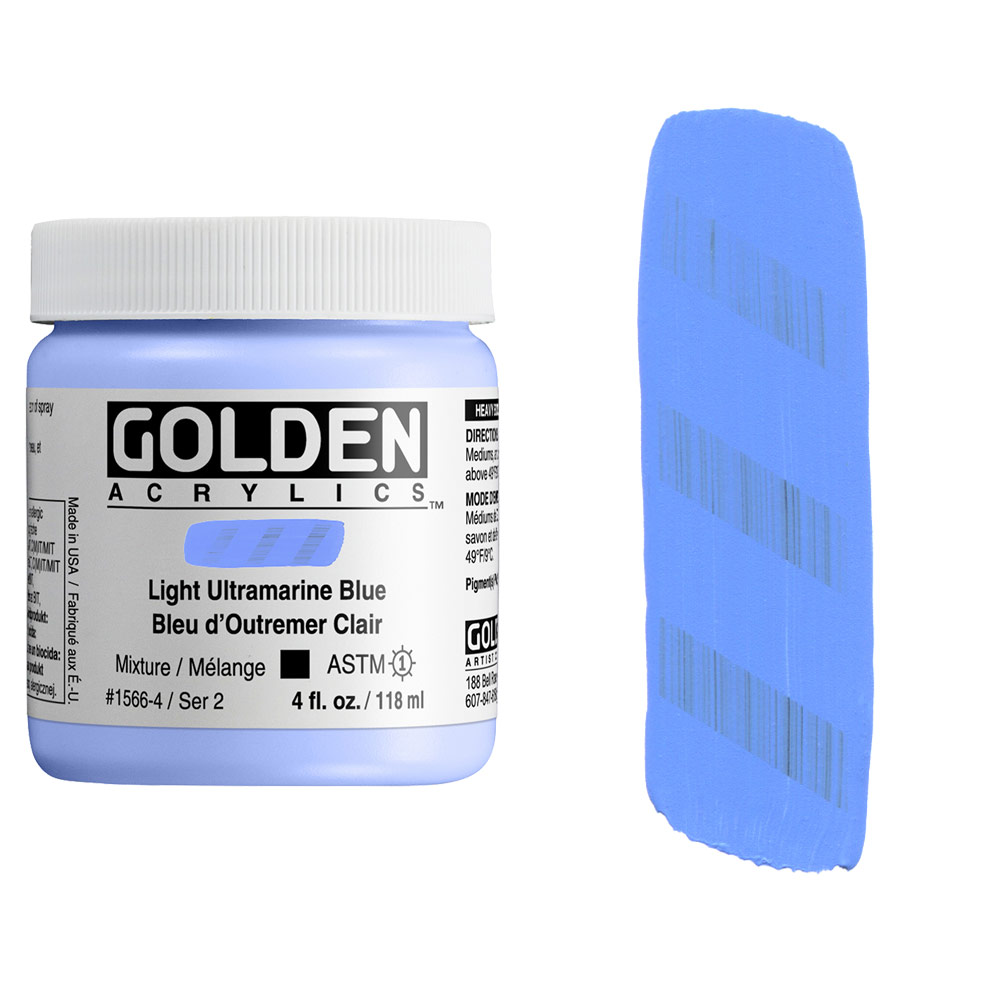 Golden Acrylics Heavy Body 4oz Light Ultramarine Blue