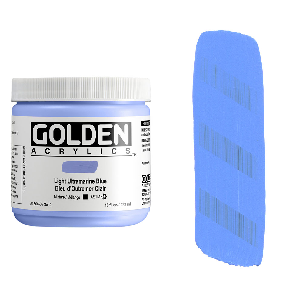 Golden Acrylics Heavy Body 16oz Light Ultramarine Blue