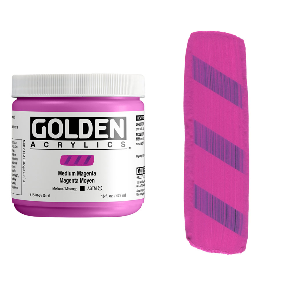 Golden Heavy Body Artist Acrylic, 16 oz, Fluorescent Pink 