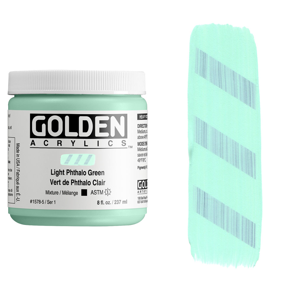 Golden Acrylics Heavy Body 8oz Light Phthalo Green