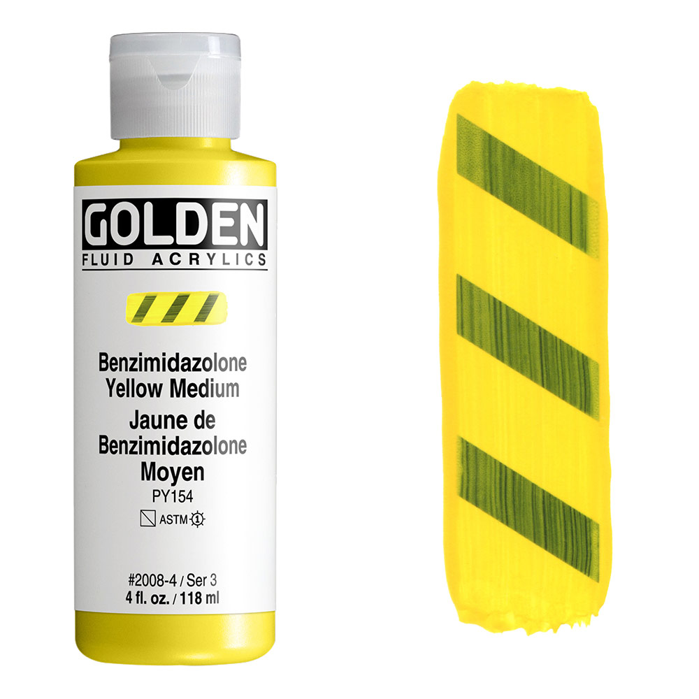 Golden Fluid Acrylics 4oz Benzimidazolone Yellow Medium
