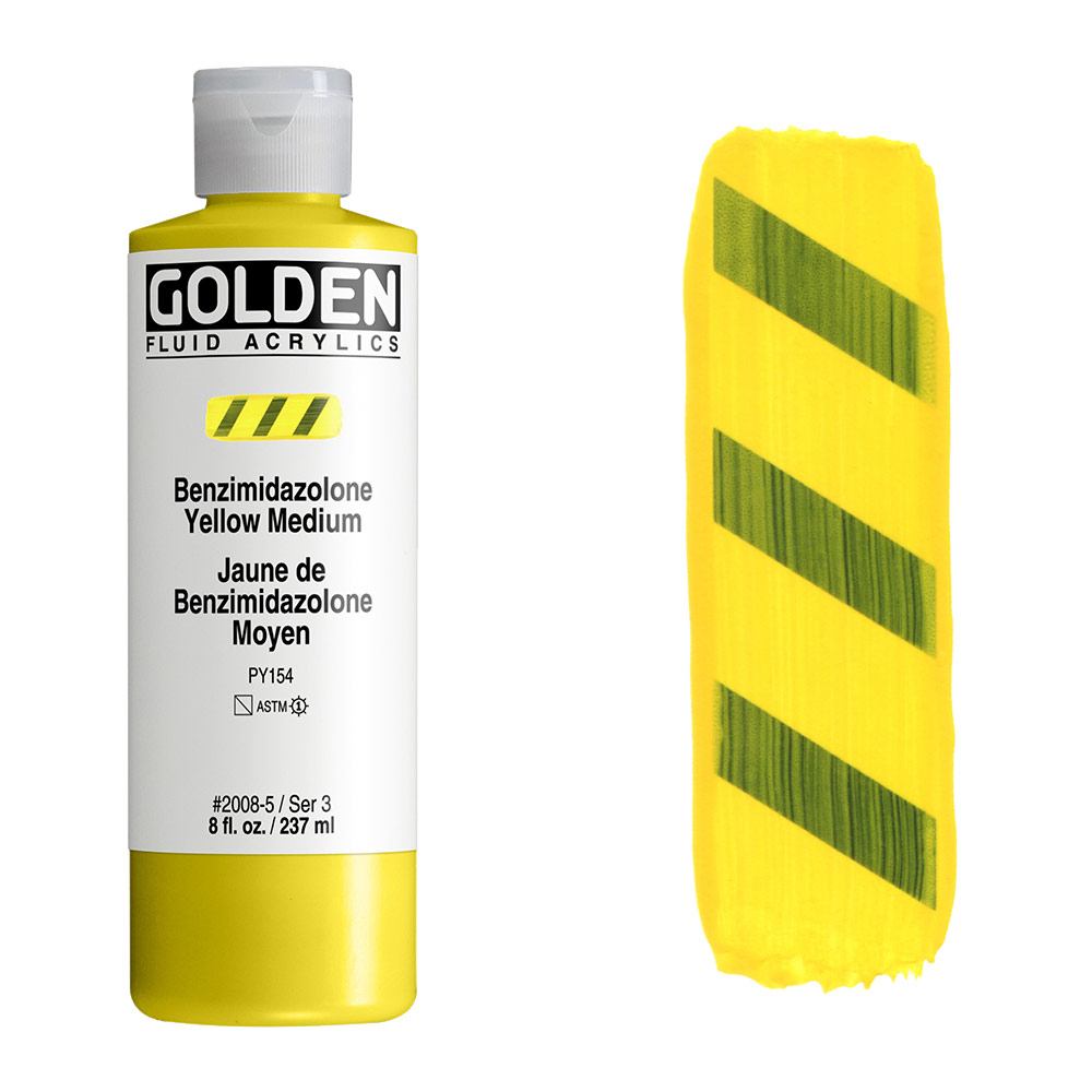 Golden Fluid Acrylics 8oz Benzimidazolone Yellow Medium