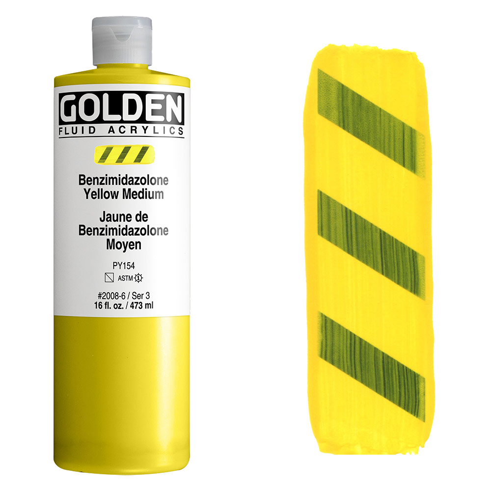 Golden Fluid Acrylics 16oz Benzimidazolone Yellow Medium