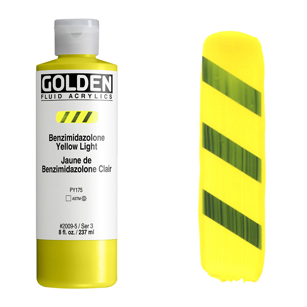 Golden Fluid Acrylics 8oz Benzimidazolone Yellow Light