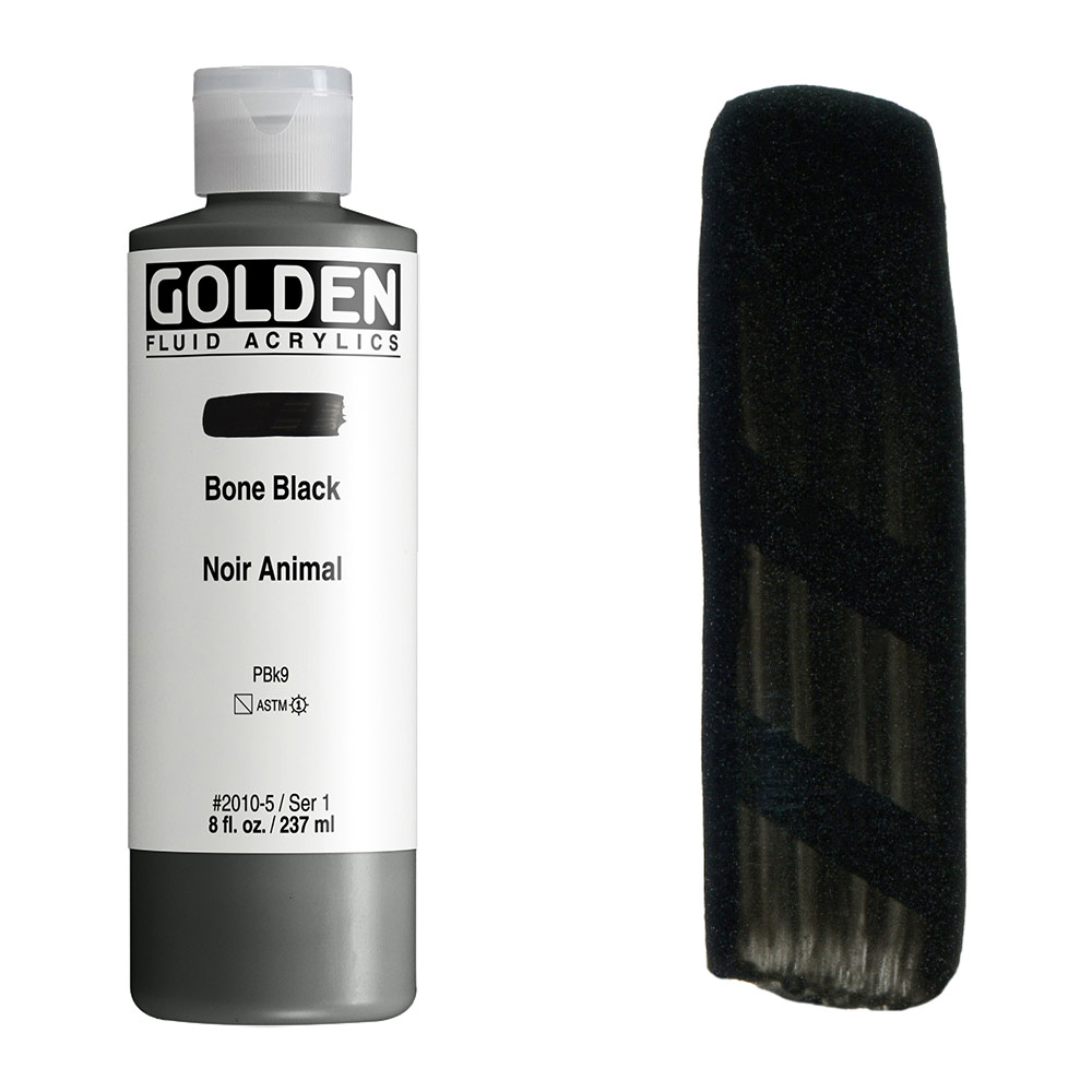 Golden Fluid Acrylics 8oz Bone Black