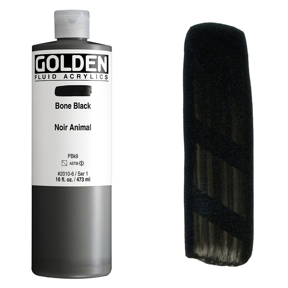 Golden Fluid Acrylics 16oz Bone Black