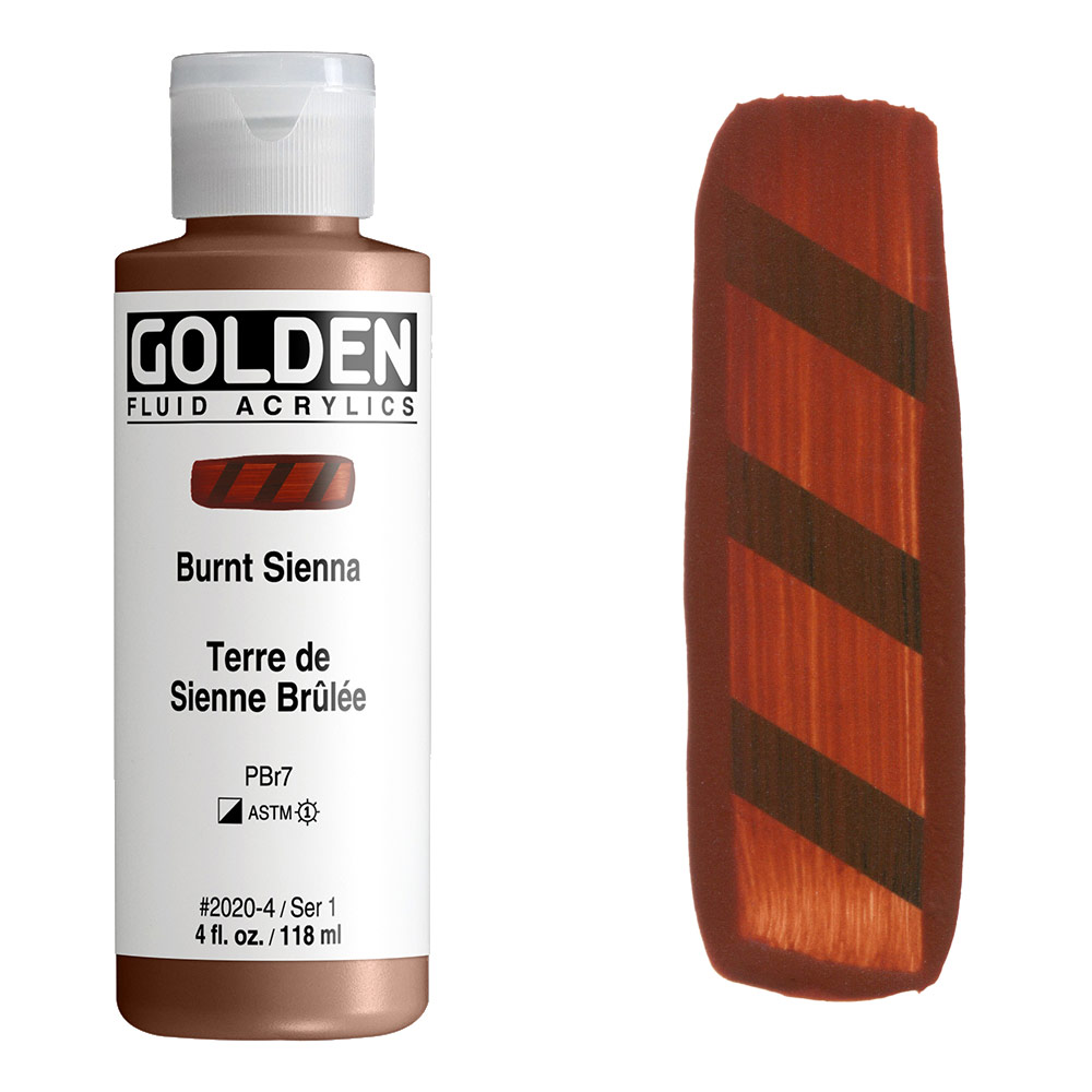 Golden Fluid Acrylics 4oz Burnt Sienna