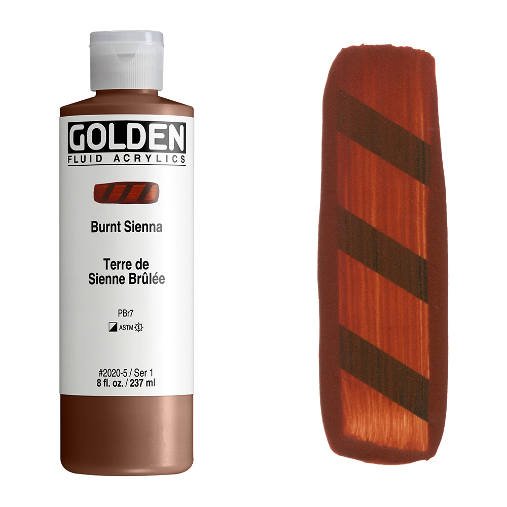 Golden Fluid Acrylics 8oz Burnt Sienna