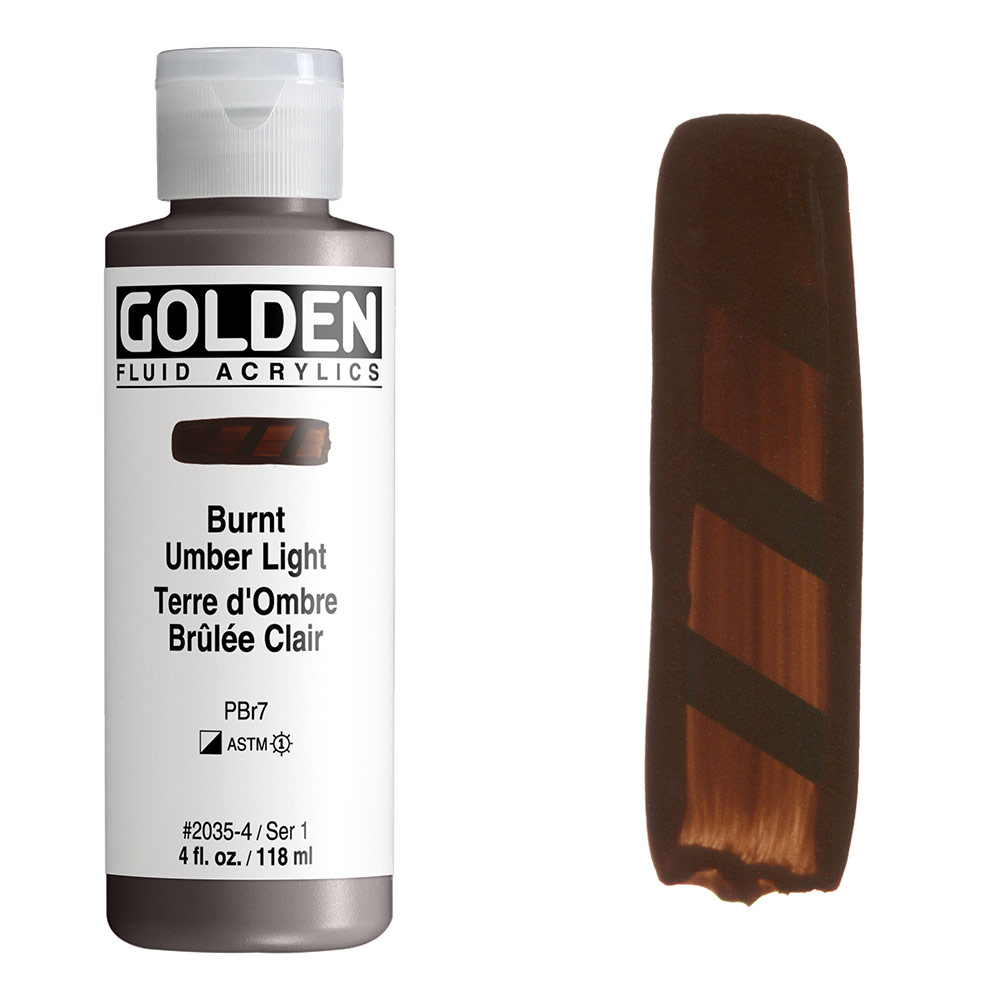 Golden Fluid Acrylics 4oz Burnt Umber Light
