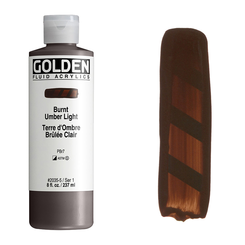 Golden Fluid Acrylics 8oz Burnt Umber Light