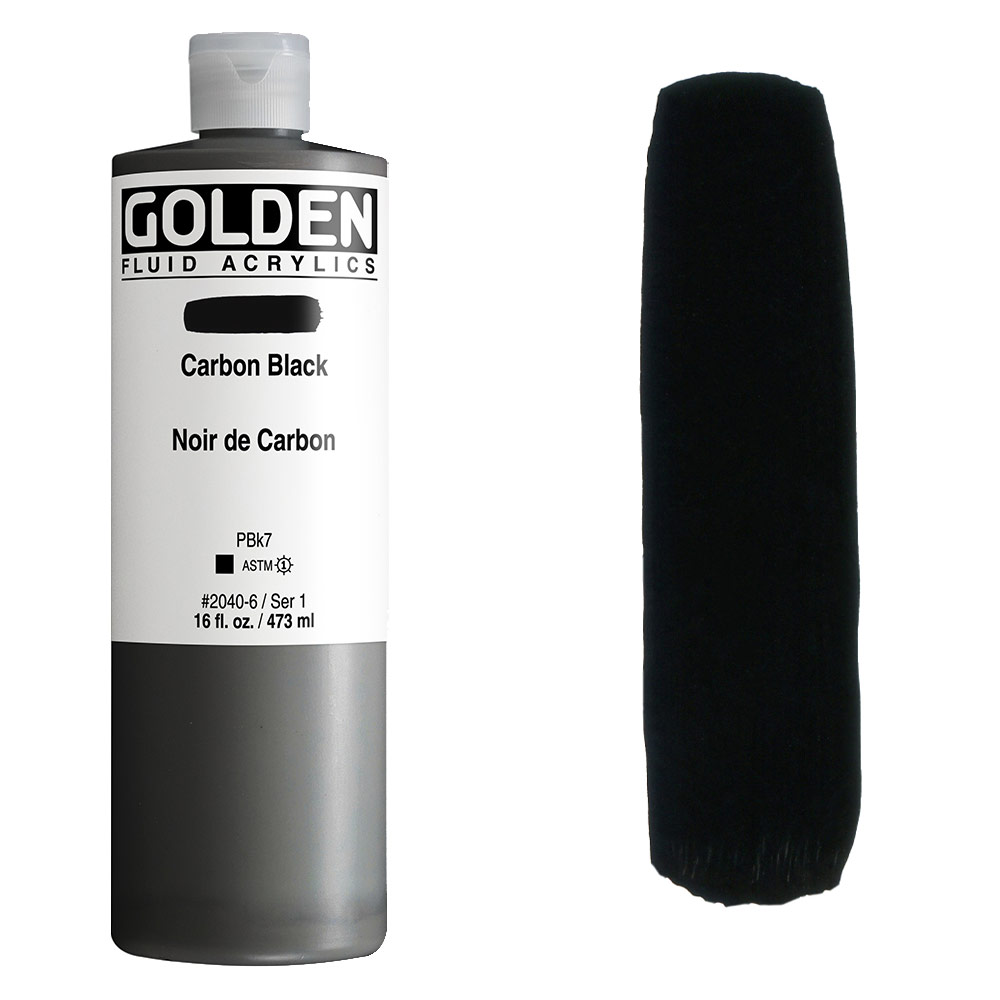 Golden Fluid Acrylics 16oz Carbon Black