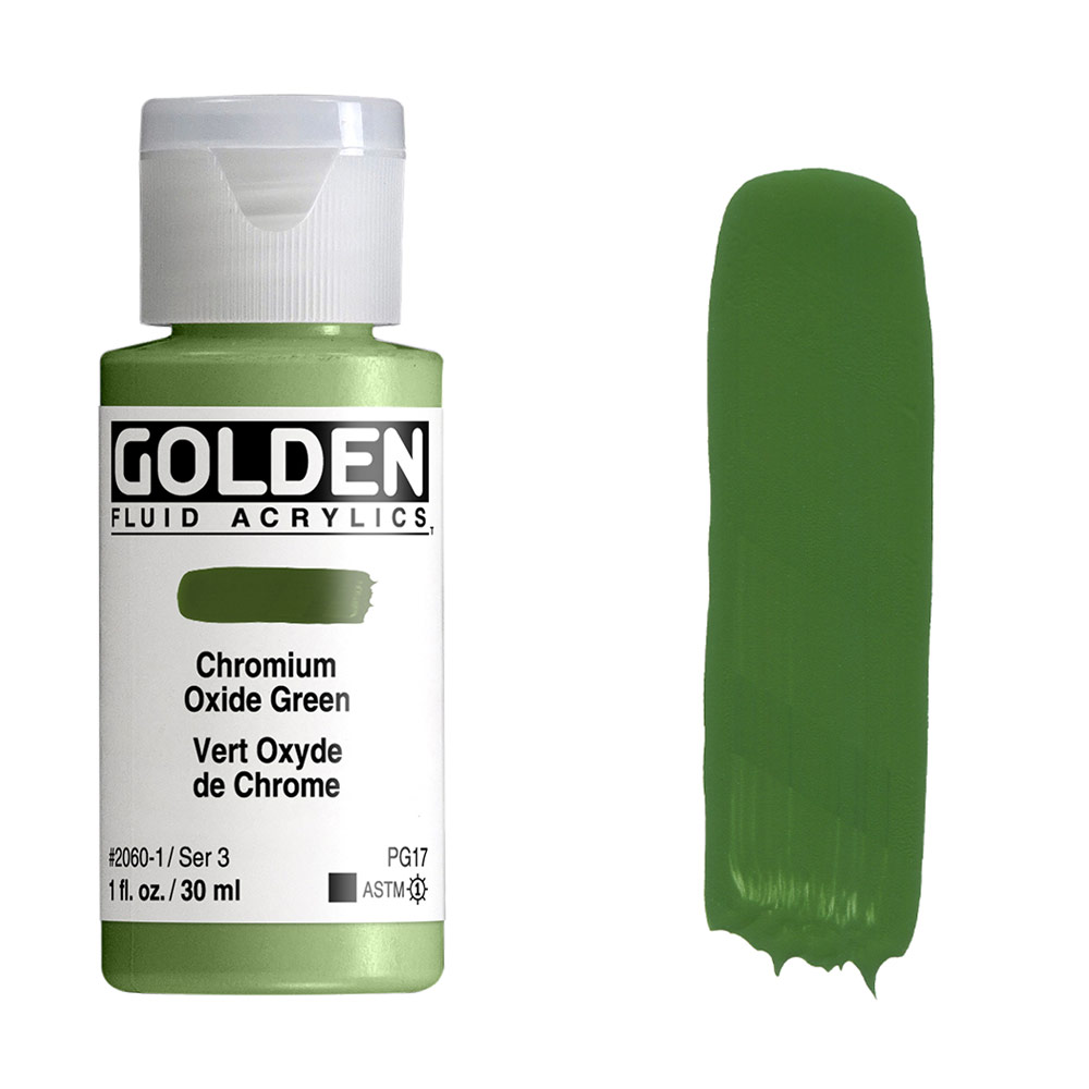 Golden Fluid Acrylics 1oz Chromium Oxide Green