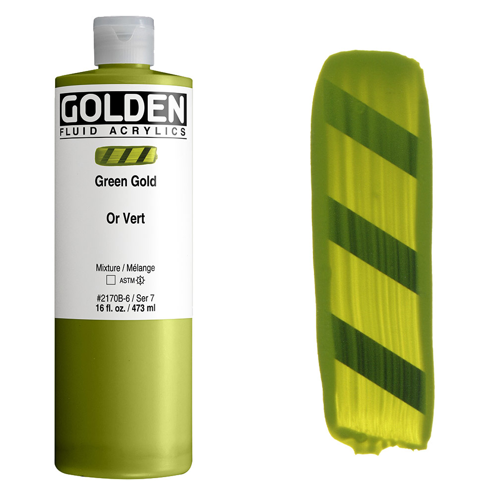 Golden Fluid Acrylics 16oz Green Gold