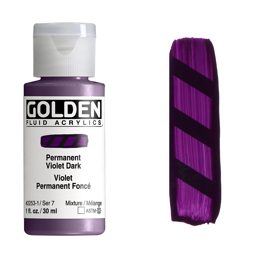 Golden Fluid Acrylics 1oz Permanent Violet Dark