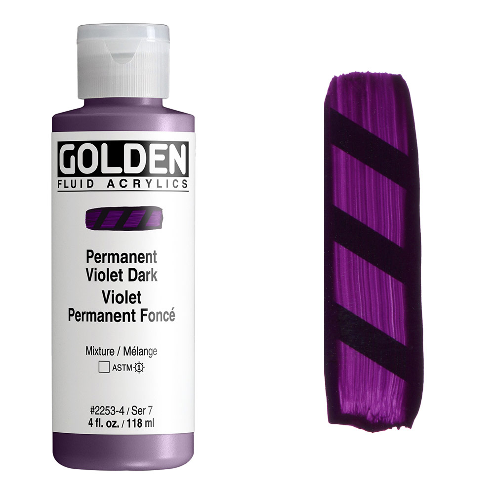 Golden Fluid Acrylics 4oz Permanent Violet Dark