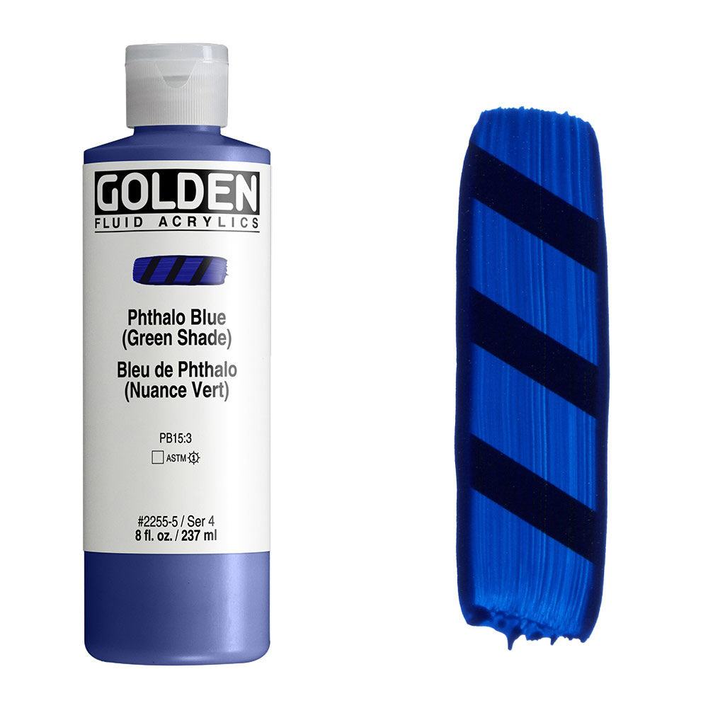 Golden Fluid Acrylics 8oz Phthalo Blue (Green Shade)