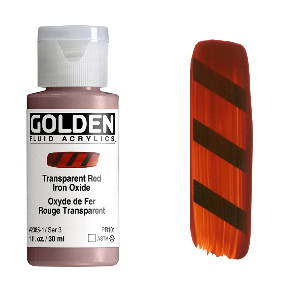 Golden Fluid Acrylics 1oz Transparent Red Iron Oxide