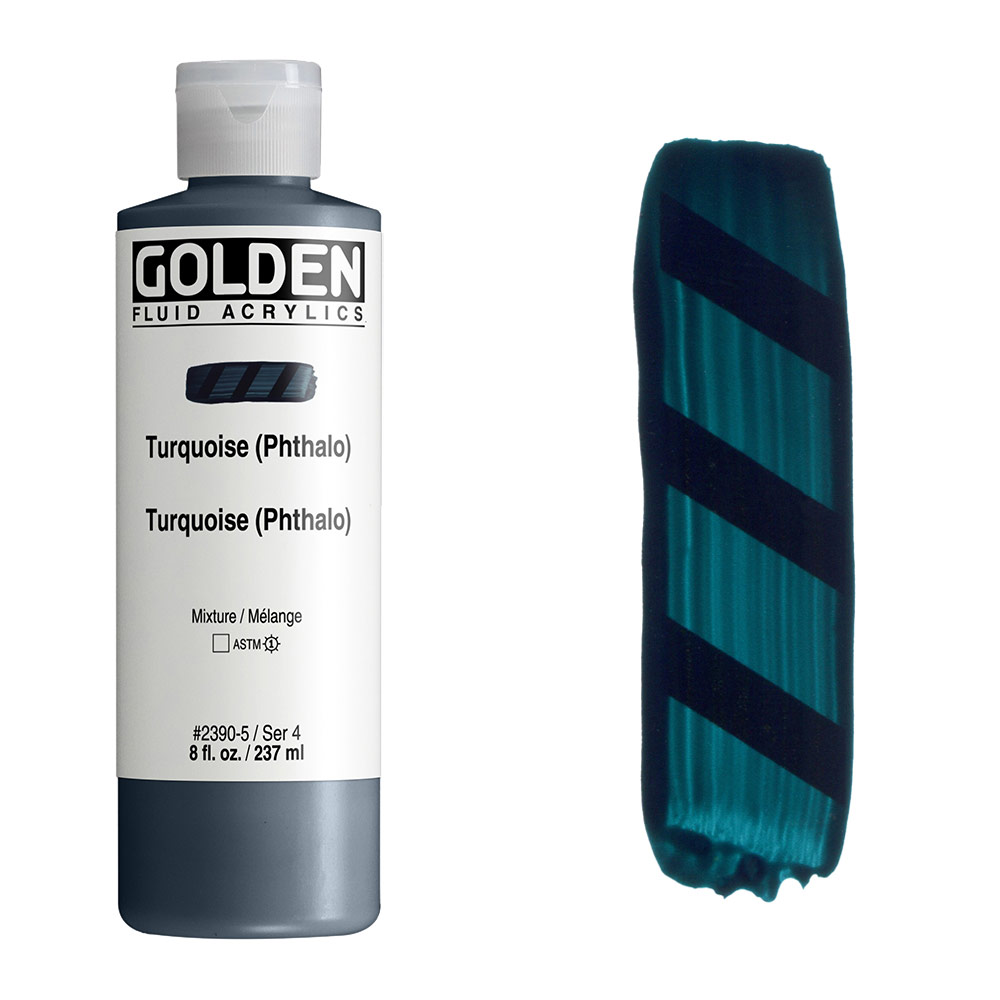 Golden Fluid Acrylics 8oz Turquoise (Phthalo)