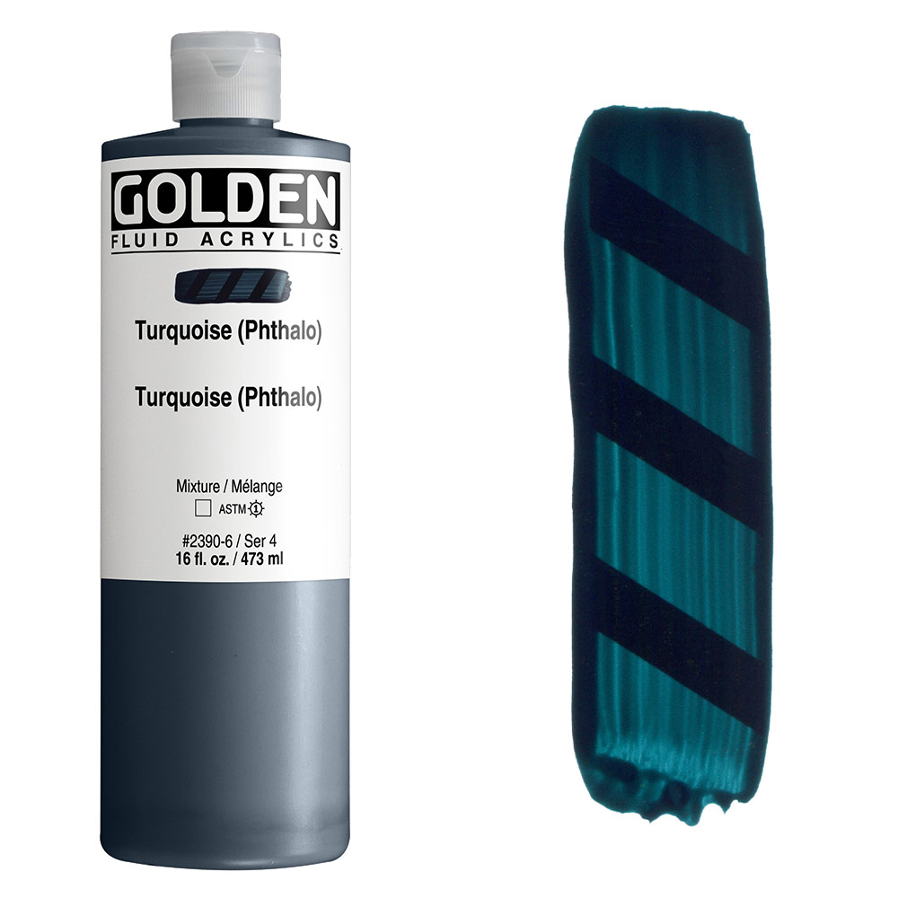 Golden Fluid Acrylics 16oz Turquoise (Phthalo)