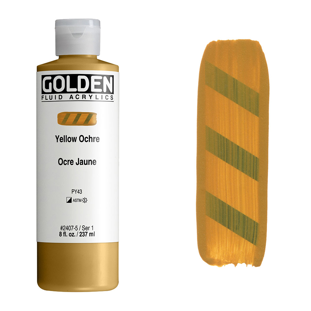 Golden Fluid Acrylics 8oz Yellow Ochre