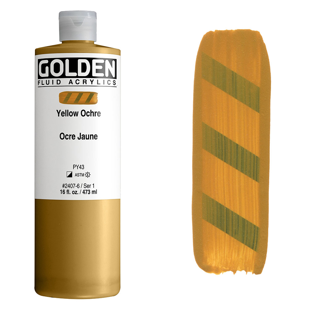 Golden Fluid Acrylics 16oz Yellow Ochre