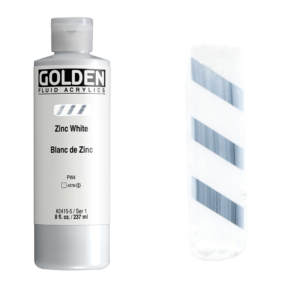 Golden Fluid Acrylics 8oz Zinc White