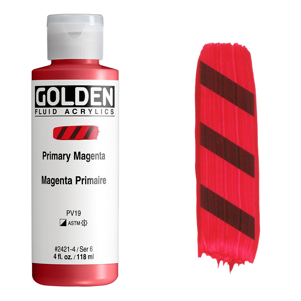 Golden Heavy Body Acrylic Paint - Medium Magenta, 4 oz Jar