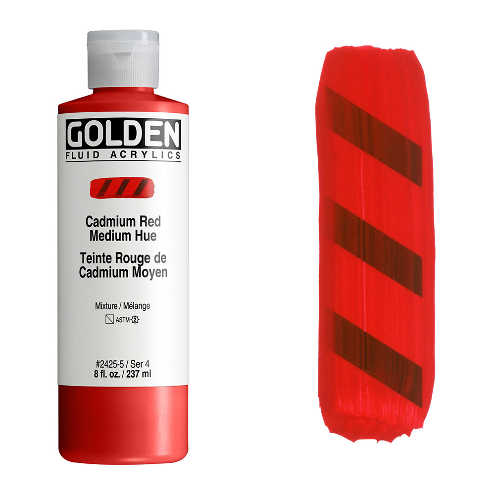 Golden Fluid Acrylics 8oz Cadmium Red Medium Hue