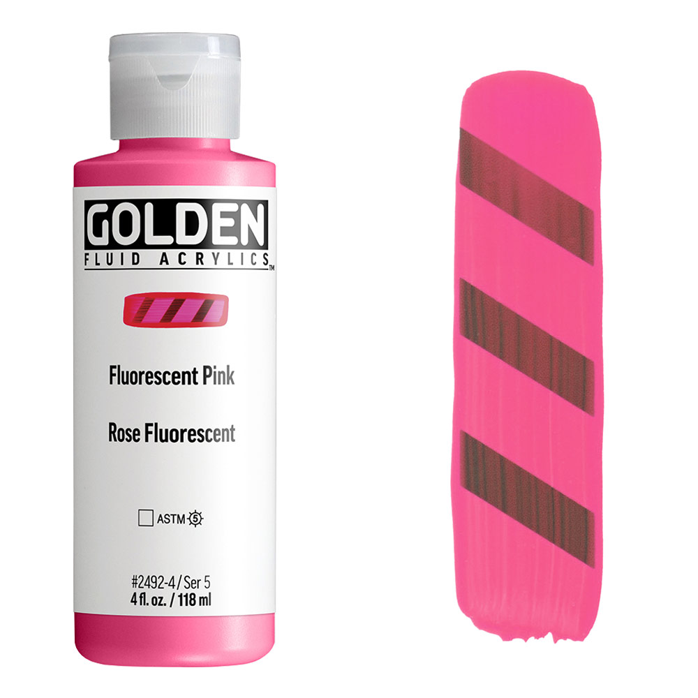 Golden Fluid Acrylics 4oz Fluorescent Pink